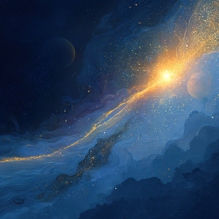 Abstract space background with stars and nebula. 3D illustration.