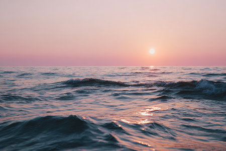 Beautiful sunset on the sea. Soft focus and vintage tone.