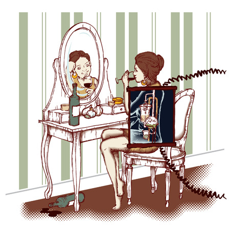 Concept of alcoholismのイラスト素材
