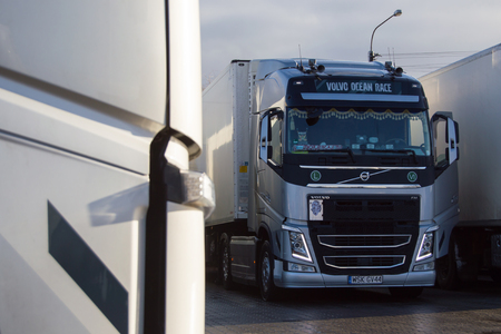 Volvo FHIV "Volvo Ocean Race" with cooliner trailerのeditorial素材