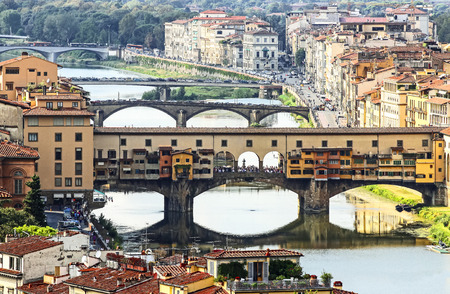 Fameous bridge in Florence, Italy の写真素材