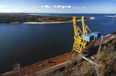 View of sea port with infrastructure  の写真素材