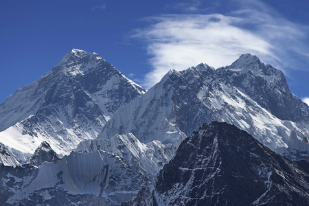 Mount Everest, Himalayan Range, Nepal の写真素材