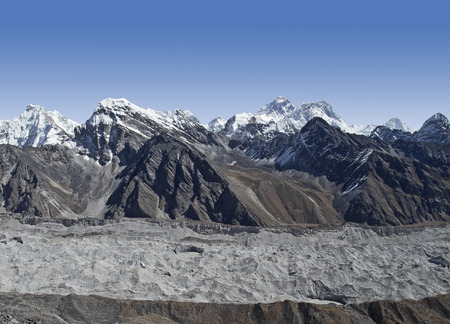 Khumbu glacier in Sagarmatha National Park, Himalayas, Nepal の写真素材