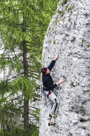 Rock climber in natural environment の写真素材