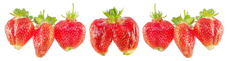 Strawberries Panoramic Banner, Fresh Raw Fruitsの写真素材
