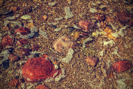 Rocky, stony texture background, retro vintage effect.の写真素材