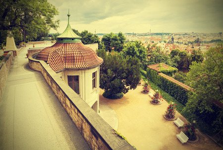 View of Prague, Czech Republic, vintage retro style  の写真素材