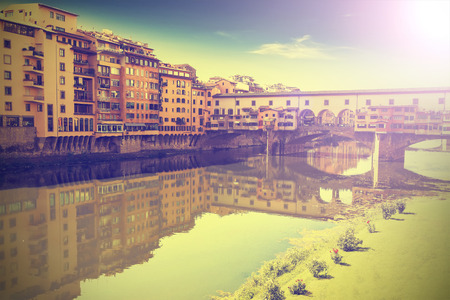 Postcard from Florence, Italy, vintage retro effect の写真素材