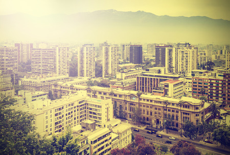 Vintage picture of Santiago de Chile downtown の写真素材