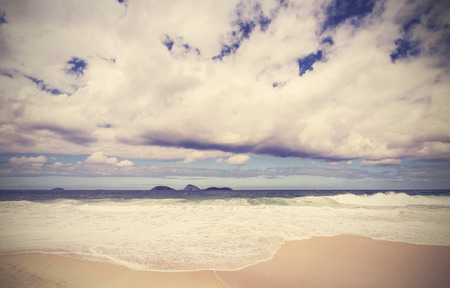 Vintage background  Retro beach in Rio de Janeiro, Brazilの写真素材