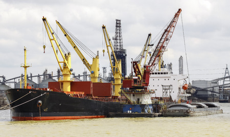 Cargo ship loading in the port.の写真素材