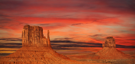 Monument Valley at sunset, Utah, USA の写真素材