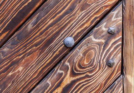 Wooden background, old gate of a castle, Poland.の写真素材