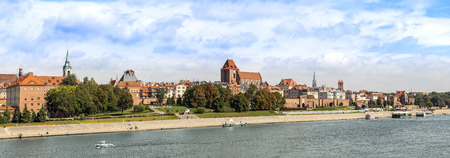 Panoramic view of old town in Torun, Poland.の写真素材