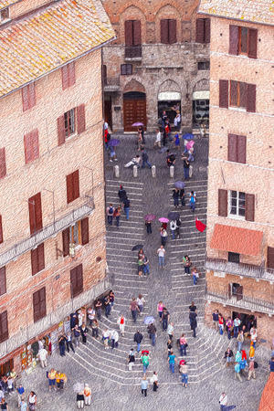 Siena old town, artistic filter painting style.の写真素材