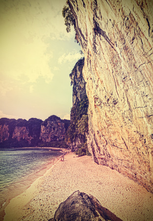 Retro vintage filtered picture of a cliff beach.の写真素材