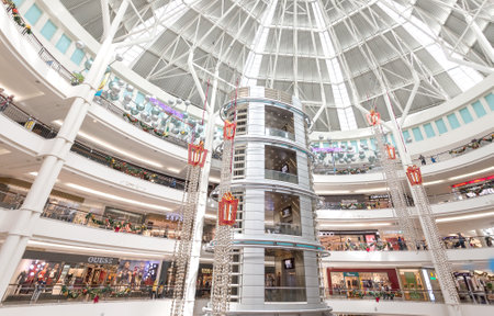 Kuala Lumpur, Malaysia - December 27, 2014: Christmas time in Suria KLCC, Malaysia's premier shopping mall with 6 levels of retail outlets and more than 320 stores.のeditorial素材