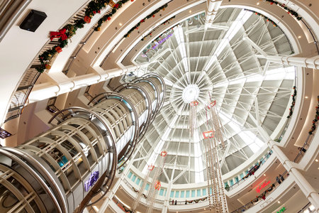 Kuala Lumpur, Malaysia - December 27, 2014: Christmas time in Suria KLCC, Malaysia's premier shopping mall with 6 levels of retail outlets and more than 320 stores.のeditorial素材