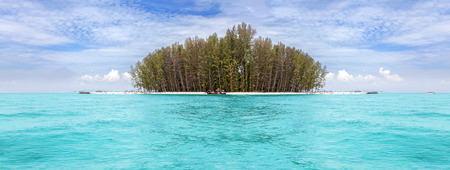 Panoramic view of a tropical island.の写真素材