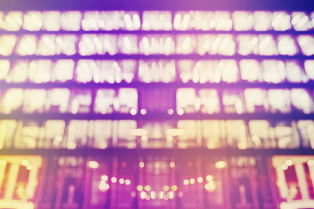 Blurred lights of a modern building, abstract background.の写真素材