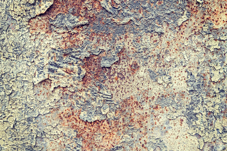 Grunge iron rust background with peeling paint.の写真素材