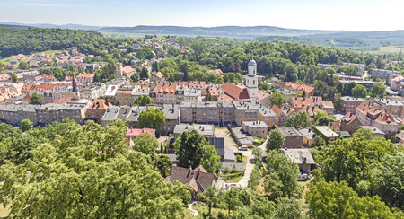 Panoramic view of Bolkow town, Poland.の写真素材