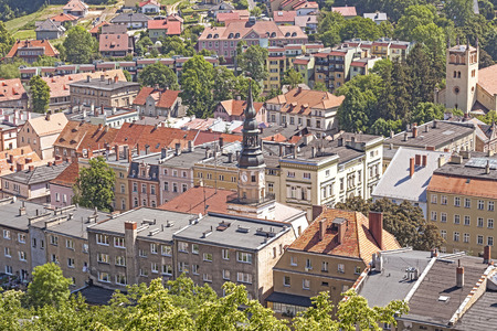 Panoramic view of Bolkow town, Poland.の写真素材