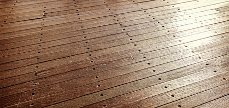 Sunset reflected on old, grunge wood panels, texture or background.の写真素材