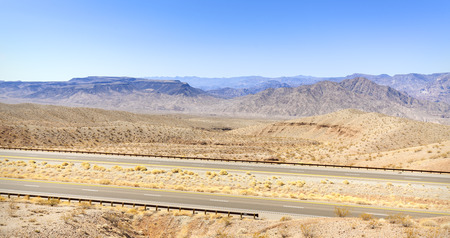 Empty highway in rural area of Nevada State, USA.
