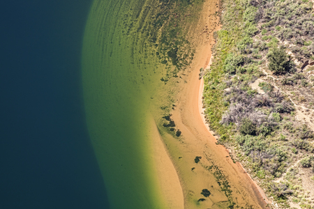 Aerial view of Colorado River, abstract natural background, Horseshoe Bend in Arizona, USA.の写真素材