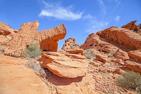 Rock formations in Valley of Fire State Park, Nevada, USA.の写真素材