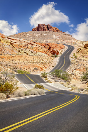 Photo of an endless winding road.の写真素材