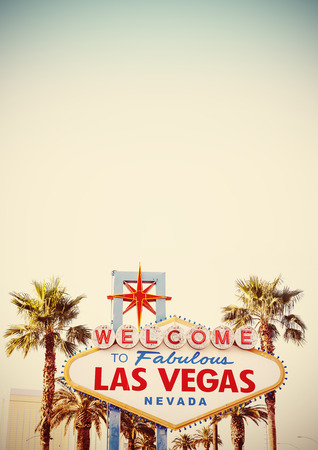 Retro stylized Welcome To Las Vegas Sign with copy space.の写真素材