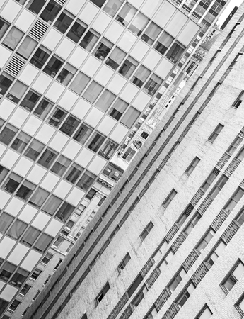 Black and white architecture background, buildings in New York.の写真素材