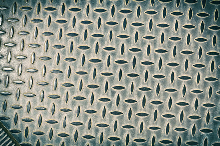 Vintage toned steel floor pattern, background or texture.の写真素材