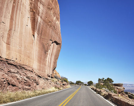 Scenic mountain road, travel concept background, Colorado, USA.の写真素材
