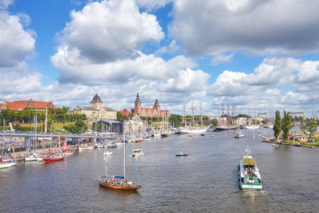 Szczecin, Poland - August 06, 2017: Final of The Tall Ships Races 2017 in Szczecin.のeditorial素材