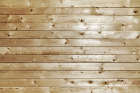 Natural new wood plank house wall, background or texture.の写真素材
