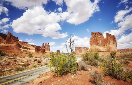 Scenic view of the Arches National Park, Utah, USA.の写真素材