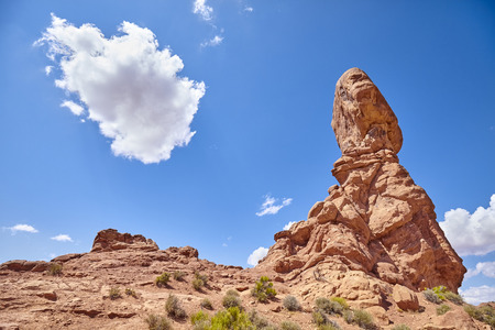 Rock formations in the Arches National Park, Utah, USA.の写真素材