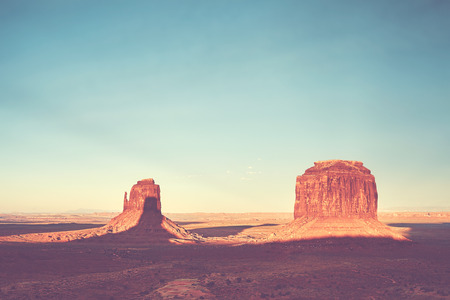 Color toned sunset over the Monument Valley, USA.の写真素材