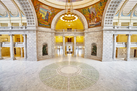 Salt Lake City, USA - October 23, 2016: Elegant interior of the Utah State Capitol building.