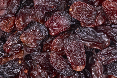Close up picture of raisins, selective focus.の写真素材