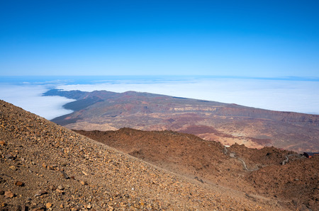 View from Mount Teide, Teide National Park, Tenerife, Spain.の写真素材