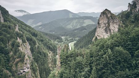 Mala Fatra mountain scenery, color toning applied, Slovakia.の写真素材