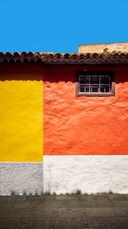 Colorful wall of a house in San Cristobal de La Laguna, Tenerife, Spain.の写真素材