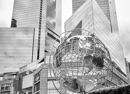 New York, USA - May 26, 2017: The Columbus Circle globe sculpture installed outside the Trump International Hotel and Tower.のeditorial素材