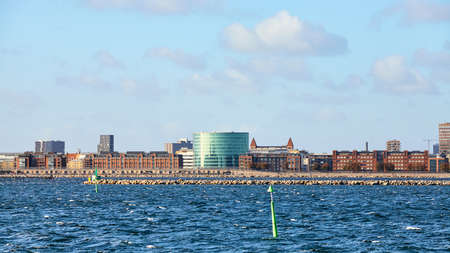 Copenhagen modern waterfront on a sunny day, Denmark.