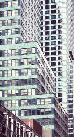 New York City diverse modern architecture, color toned urban background, USA.の写真素材